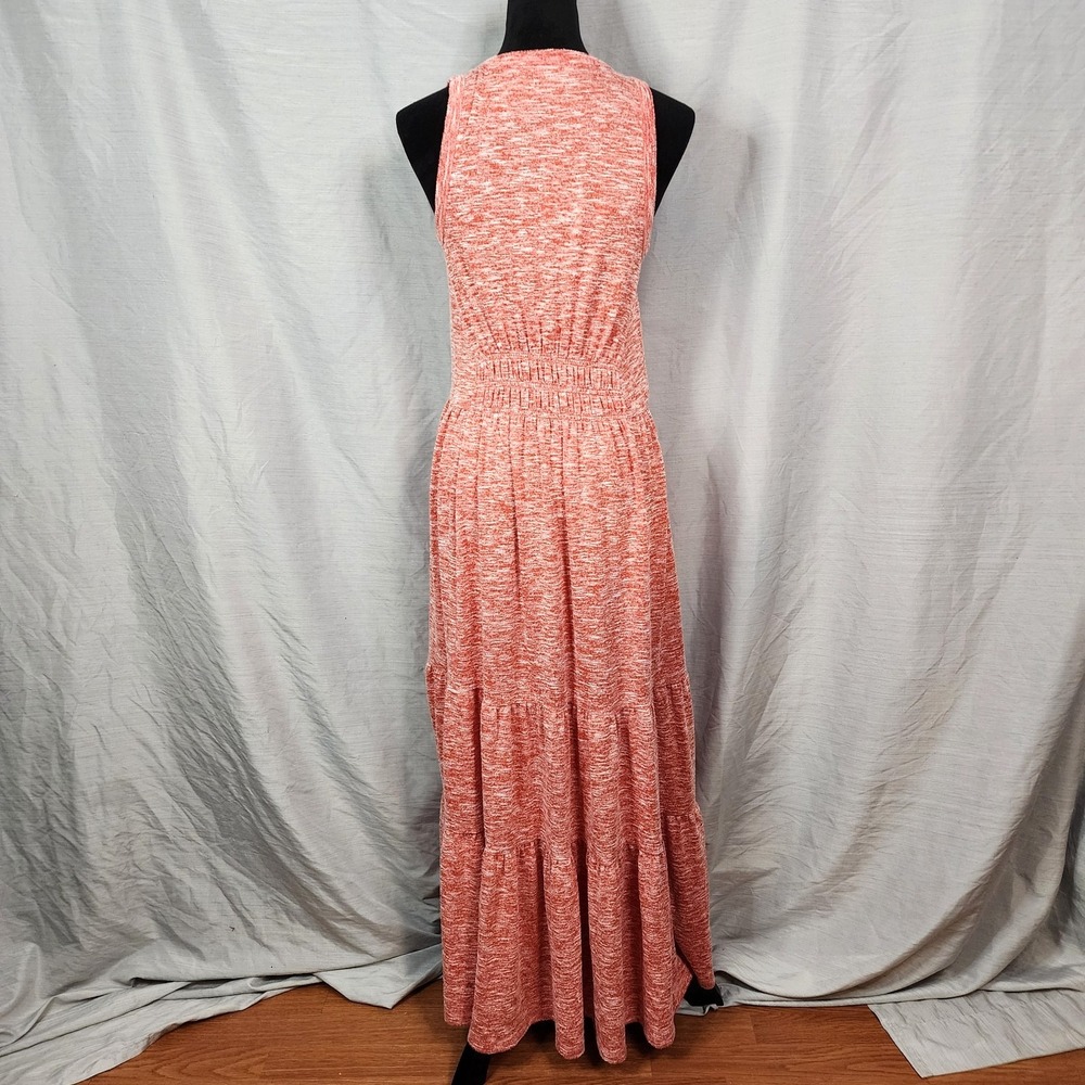 LOFT Lou & Grey Size Medium Redish Orange Flecked Tiered Sleeveless Maxi Dress - Picture 6 of 13